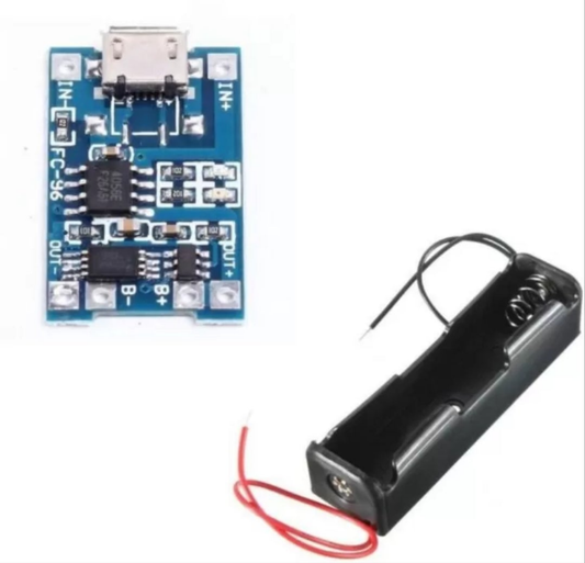 TP4056 charging module(micro usb) with 1S battery holder