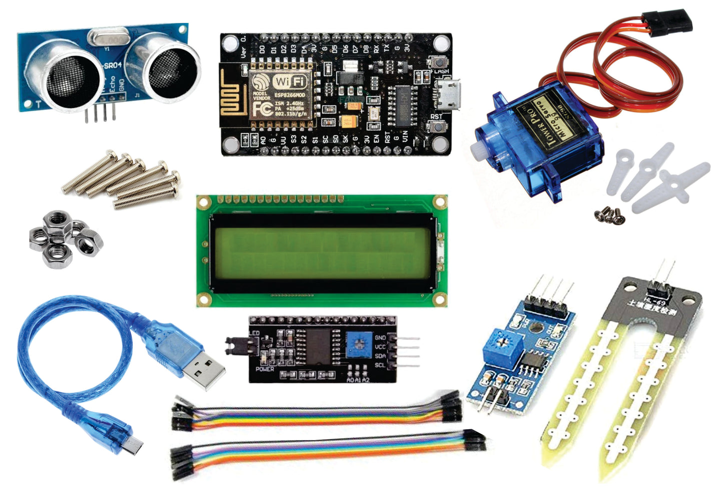 dry wet waste segregator using Node MCU (IOT ) components kit